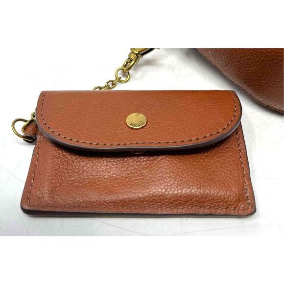 Fossil Emery Genuine Leather Micro Crossbody Bag Wallet Set - Picture 11 of 14